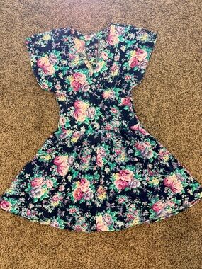 Vintage Women’s All That Jazzy Navy Floral Dress